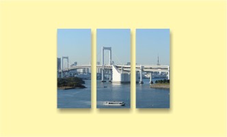 Азия мост море корабли город